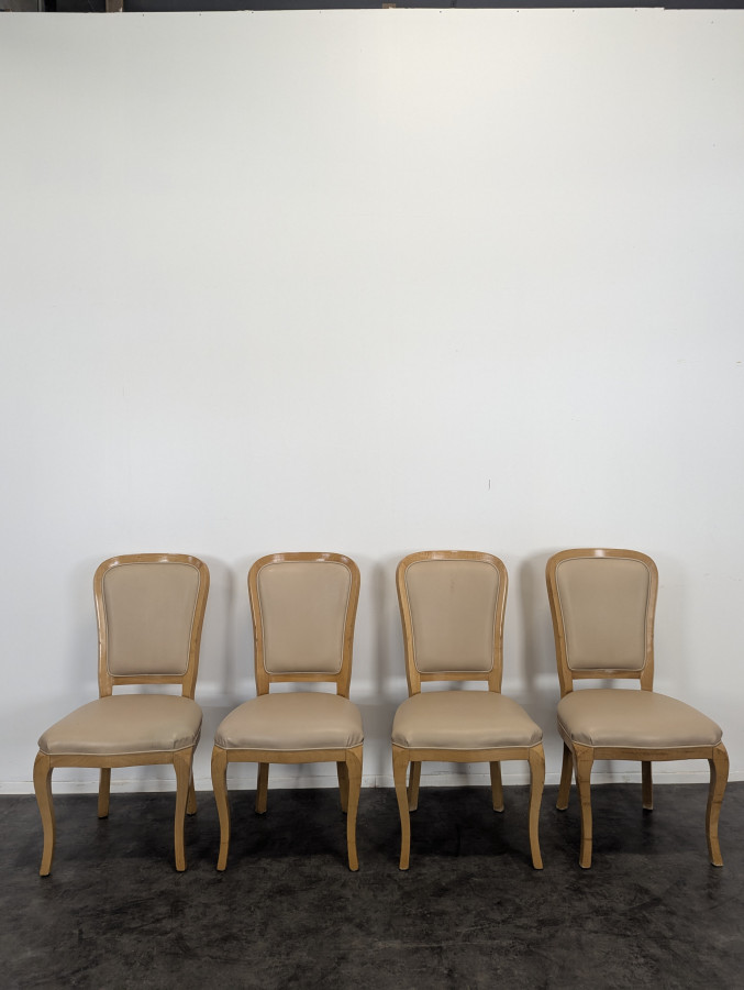 Série de 4 chaises en hêtre