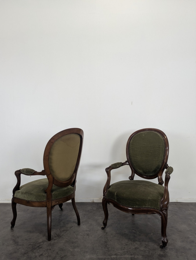 Paire de fauteuils de style Louis XV en Acajou