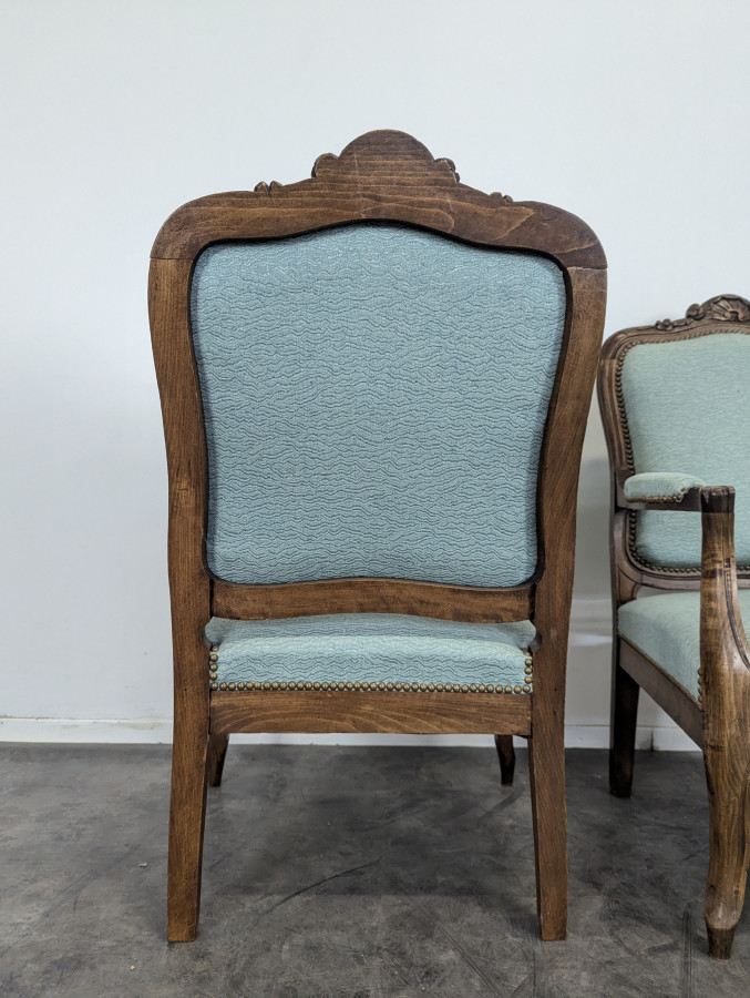 Série de 3 Fauteuils de style Louis XV en chêne