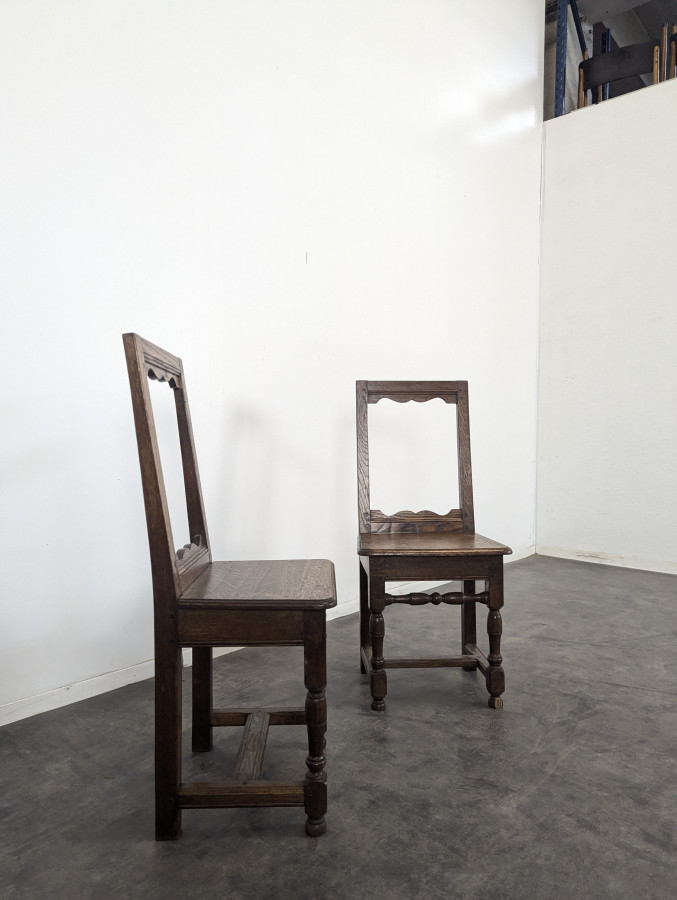 Paire de chaises Lorraine en chêne