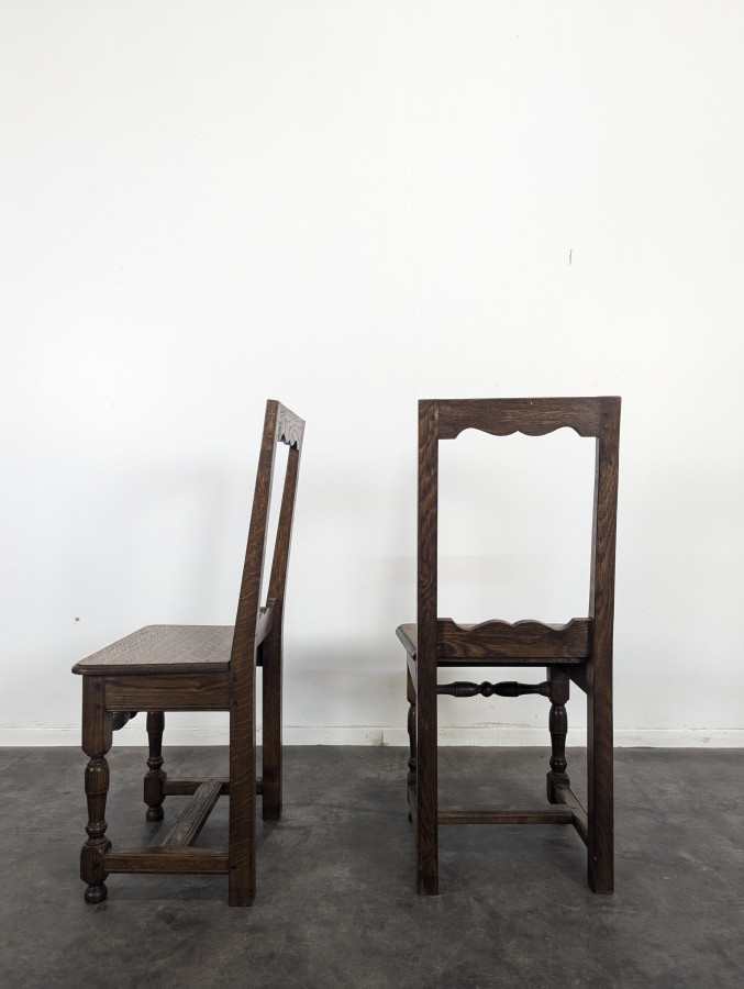 Paire de chaises Lorraine en chêne