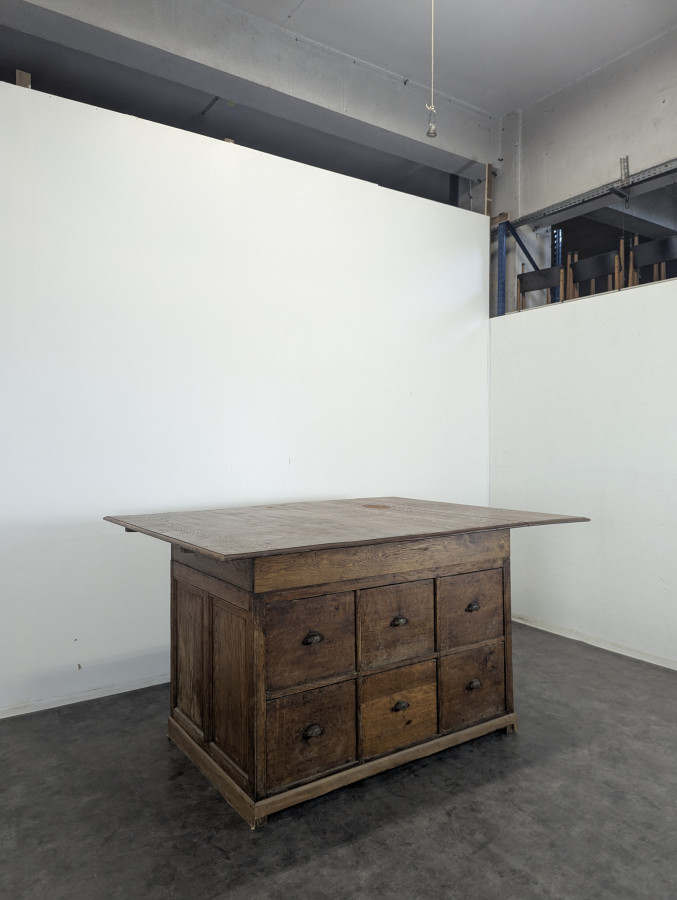 Meuble de métier en chêne