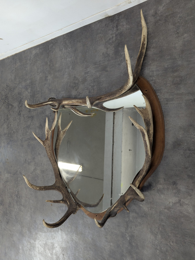 Miroir forêt noire composé de bois de cerfs