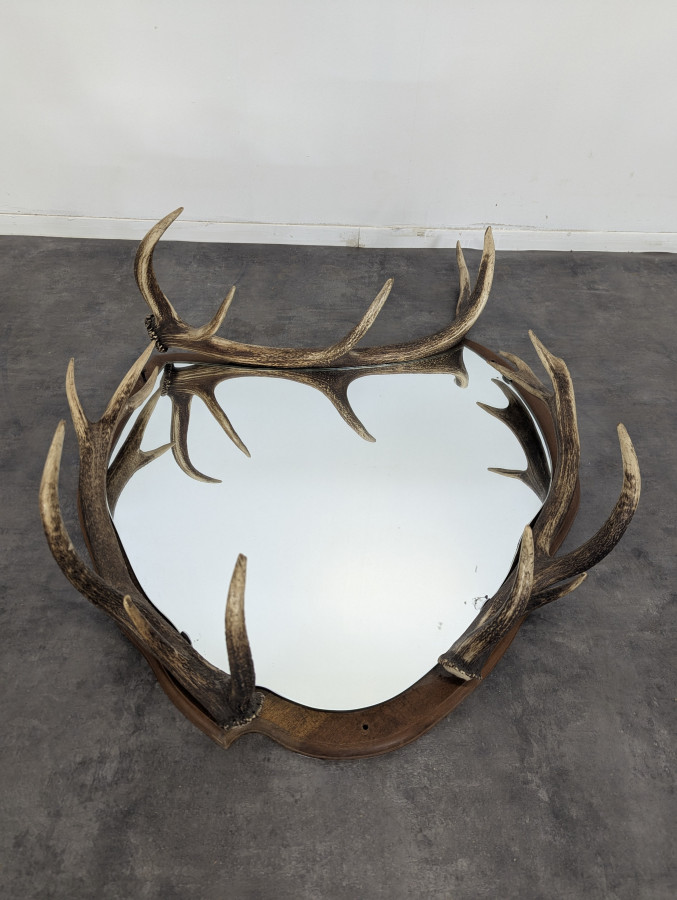 Miroir forêt noire composé de bois de cerfs