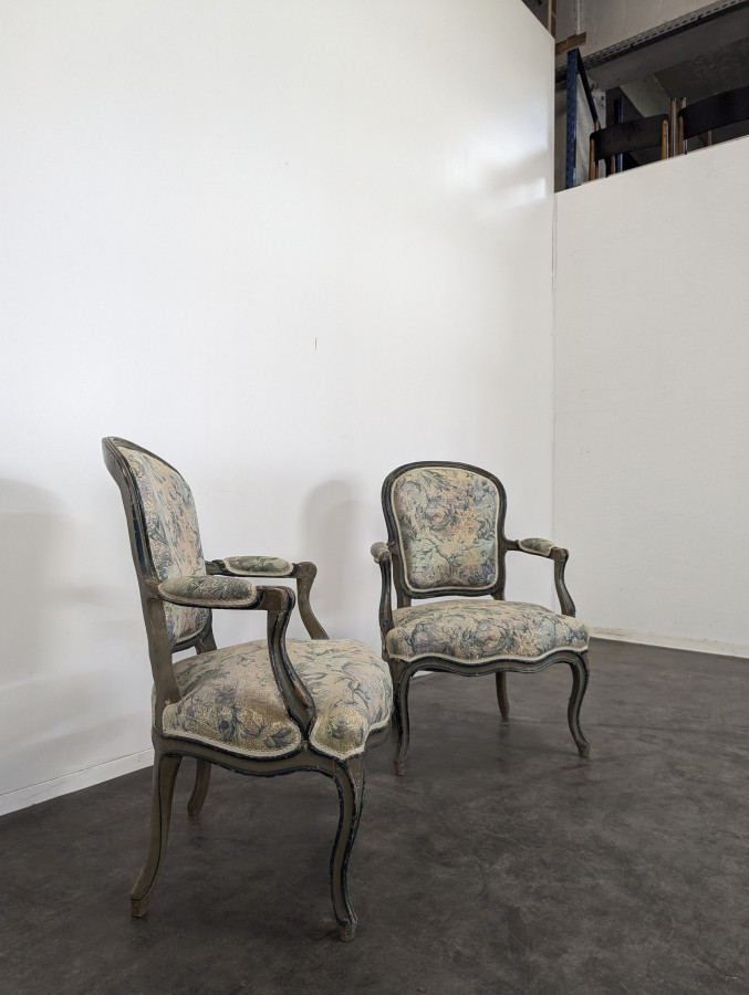 Paire de fauteuil cabriolet époque Louis XV