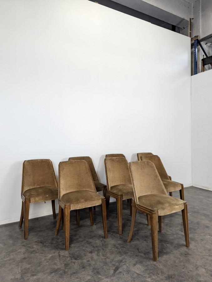 Série de 8 chaises Art Déco