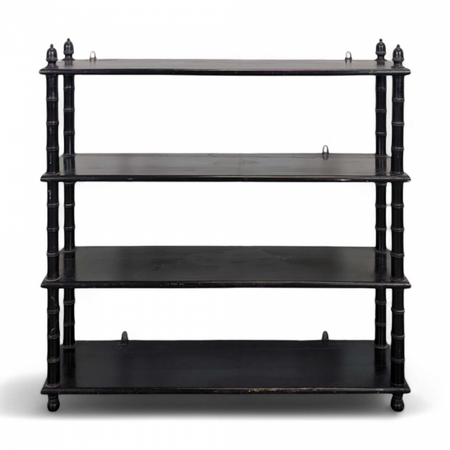 Etagère bambou en bois noirci