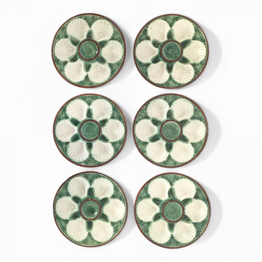 Série de 6 assiettes à Saint-Jacques ou Huitres