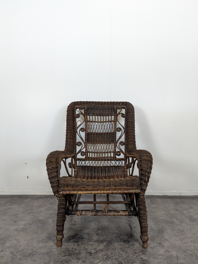 Fauteuil Rocking Chair en Rotin DLG de la maison Perret Viber