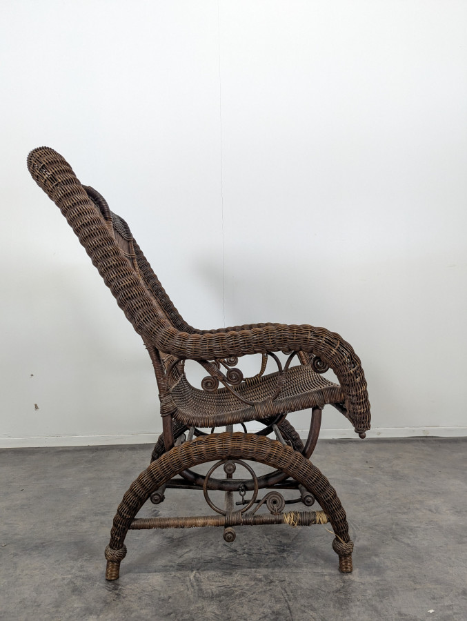 Fauteuil Rocking Chair en Rotin DLG de la maison Perret Viber