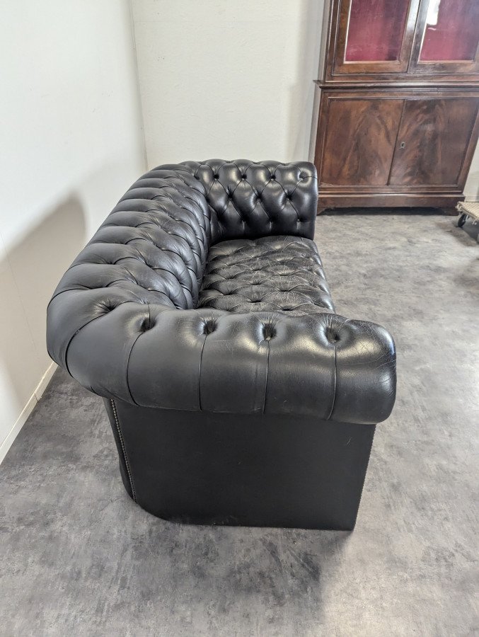 Canapé en cuir Chesterfield 2 places