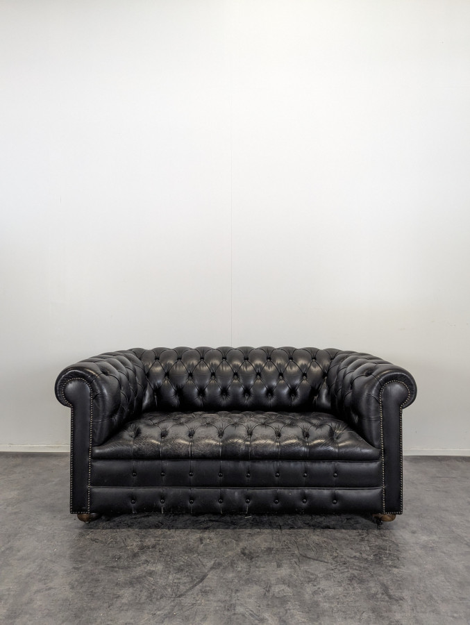 Canapé en cuir Chesterfield 2 places