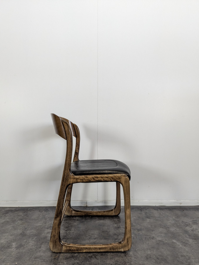 Série de 4 chaises Baumann modèle Traineau