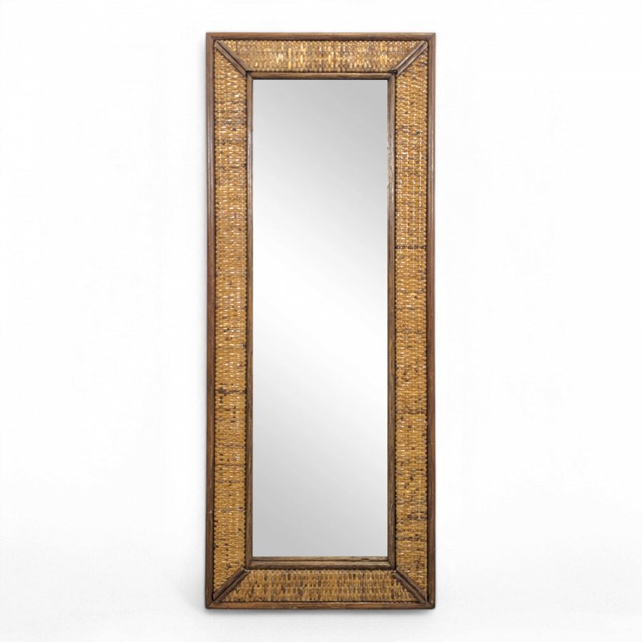 Miroir en rotin