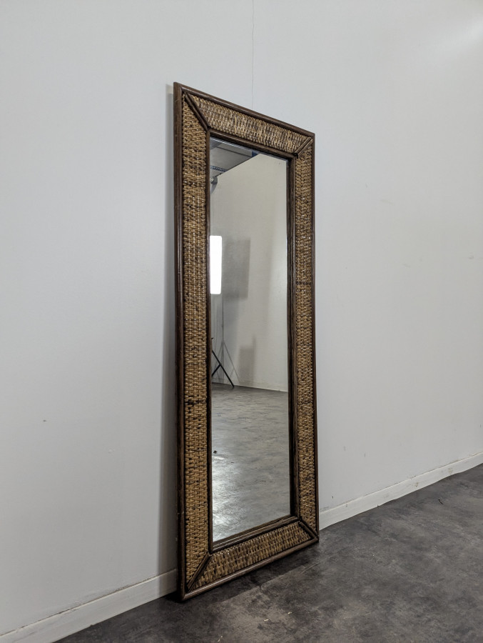 Miroir en rotin