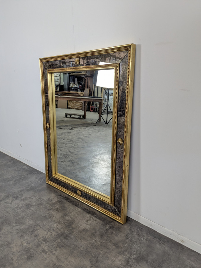 Miroir églomisé à deux patines néo classique