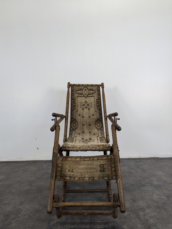 Chaise longue à mécanisme façon Bambou