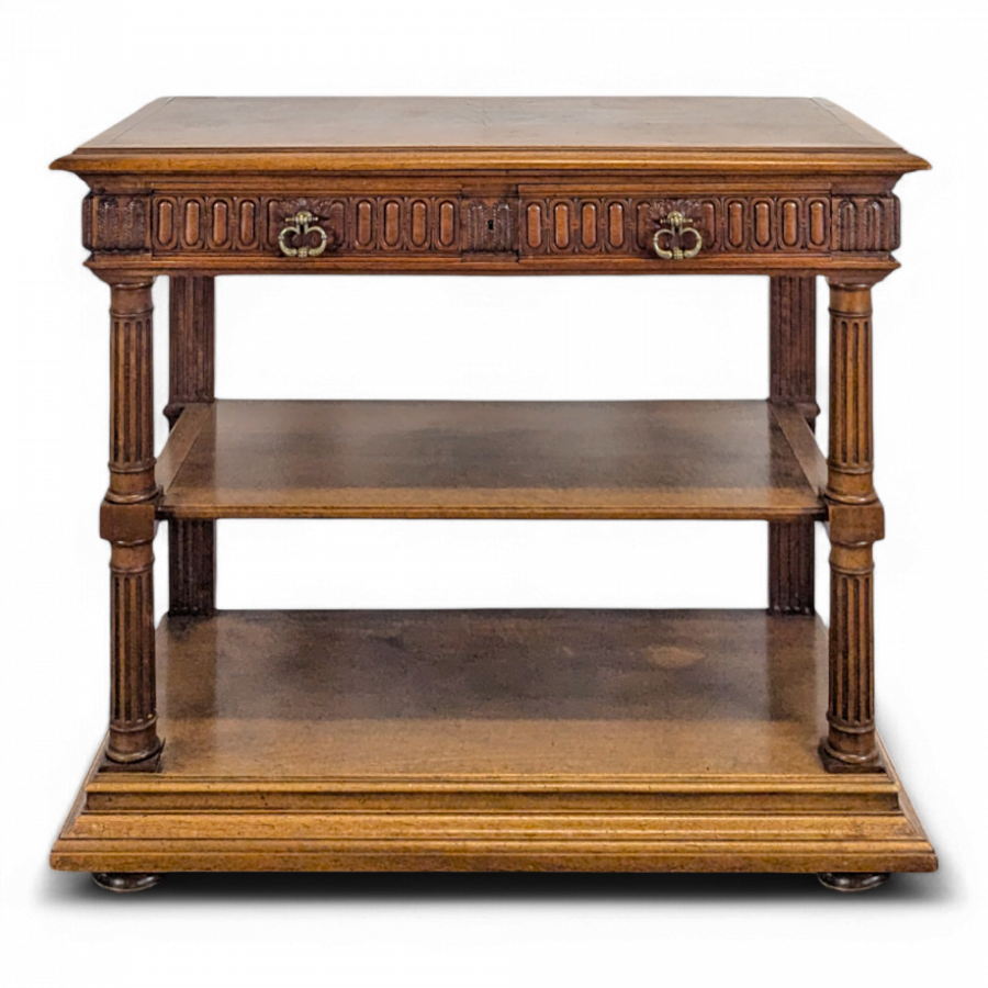 Desserte console de style Henri II en noyer