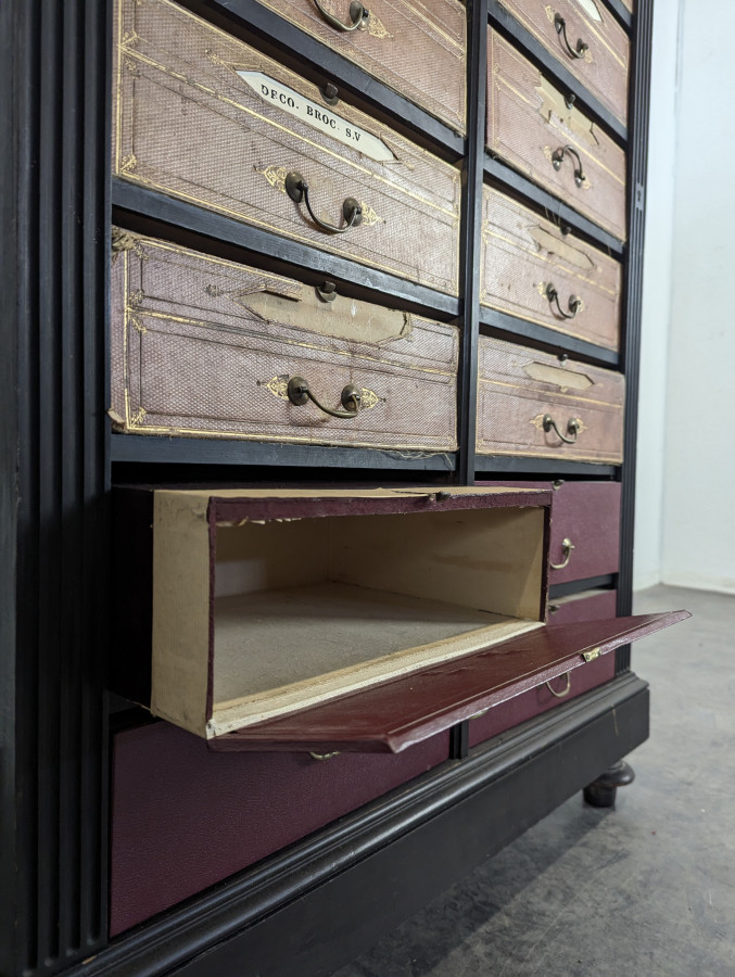 Cartonnier en bois noirci fin XIXe
