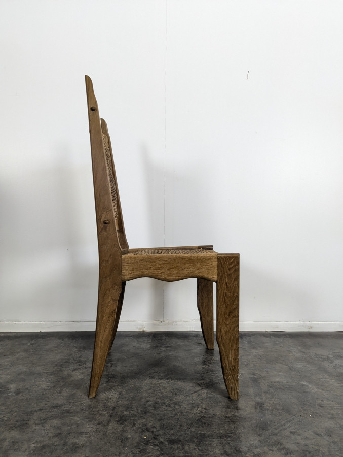 Ensemble Table et 4 chaises en chêne de Guillerme et Chambron