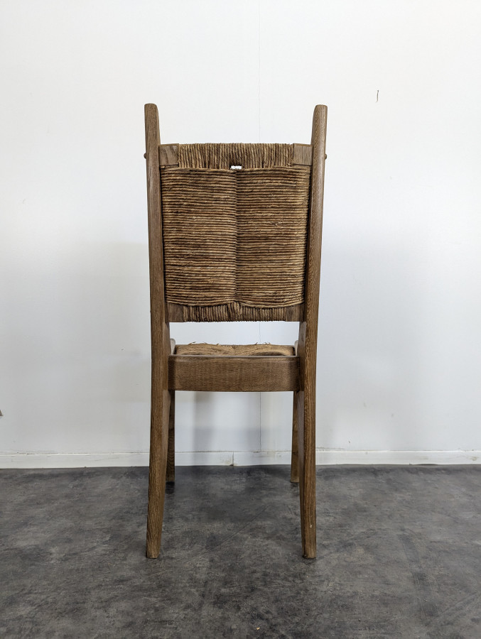 Ensemble Table et 4 chaises en chêne de Guillerme et Chambron
