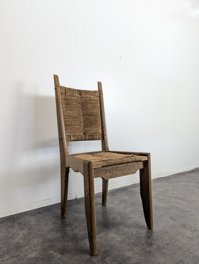 Ensemble Table et 4 chaises en chêne de Guillerme et Chambron