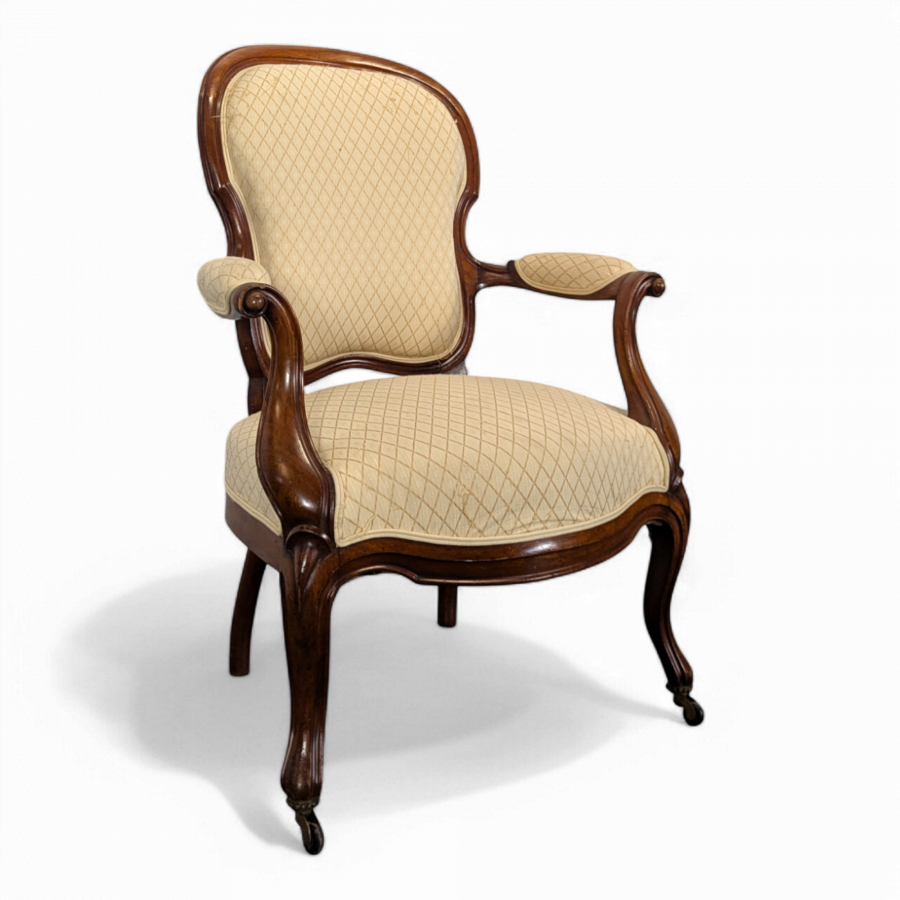 Fauteuil de style Louis XV en Acajou
