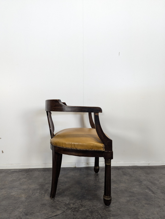 Fauteuil de style Empire en placage Acajou