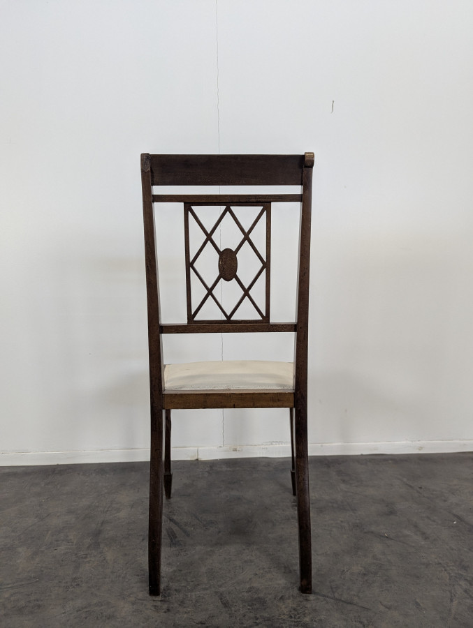 Chaise Anglaise en Marqueterie d'Acajou et Citronnier