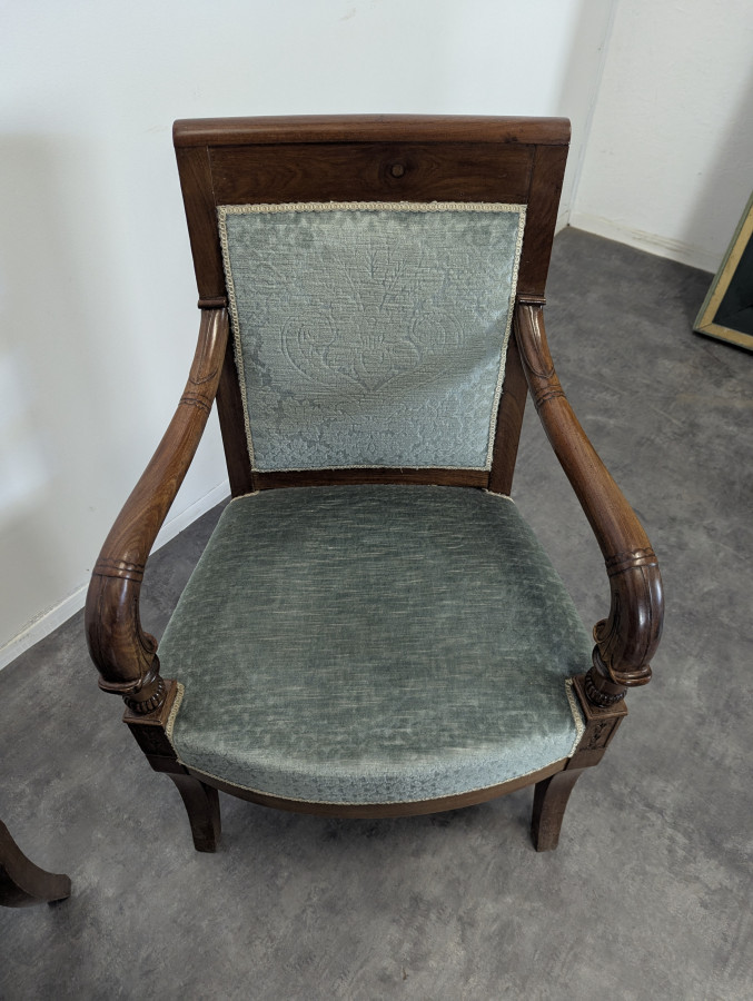 Paire de fauteuils Restauration à pieds sabres