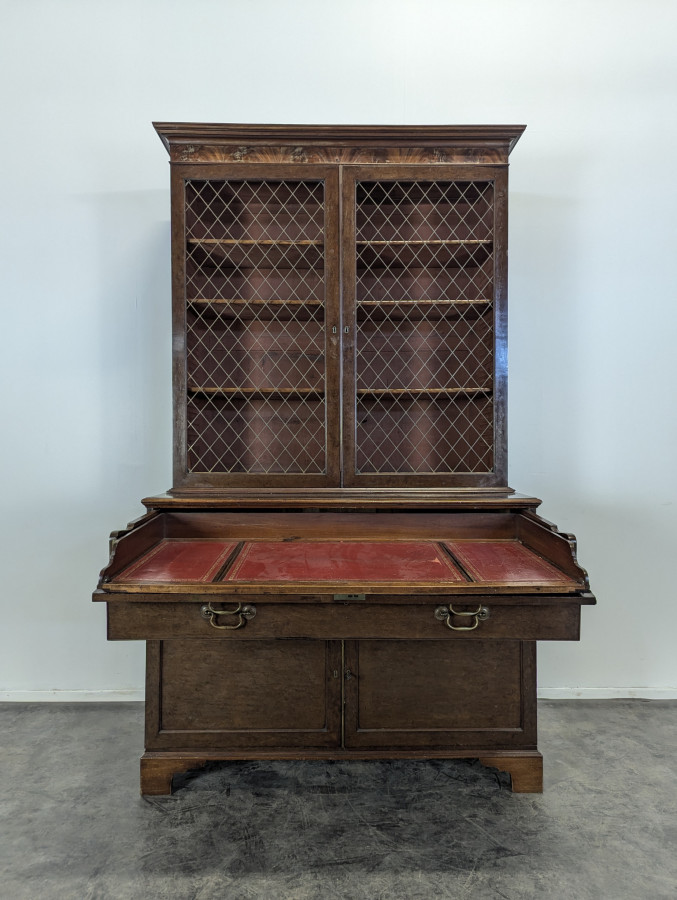 Bibliothèque Scriban anglaise en Acajou