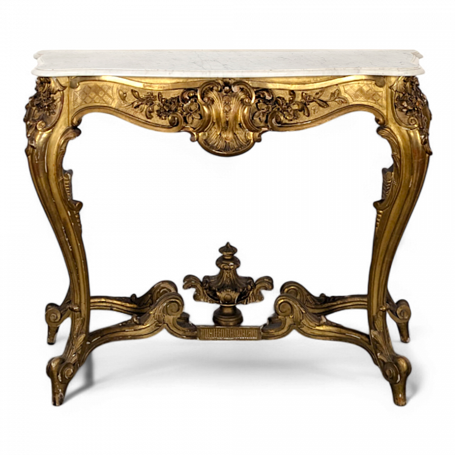 Console en bois doré époque Napoléon III