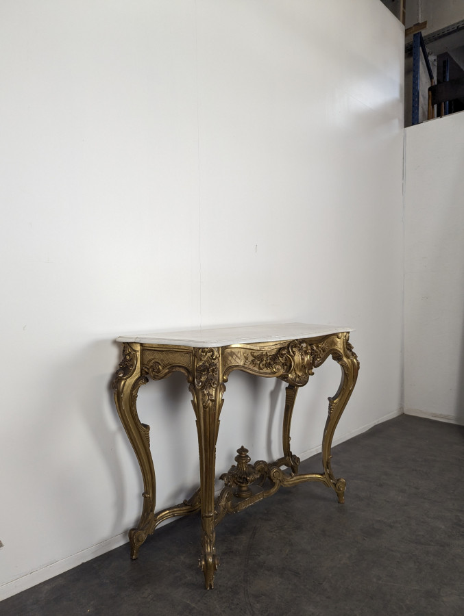 Console en bois doré époque Napoléon III