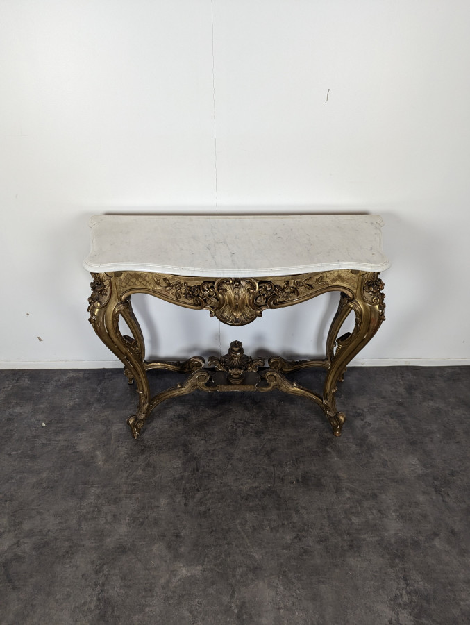 Console en bois doré époque Napoléon III