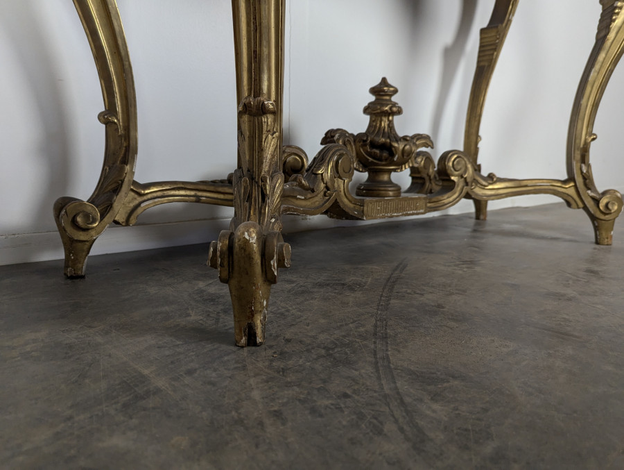 Console en bois doré époque Napoléon III