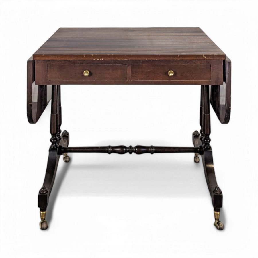 Table basse à volet en Acajou de style Anglais