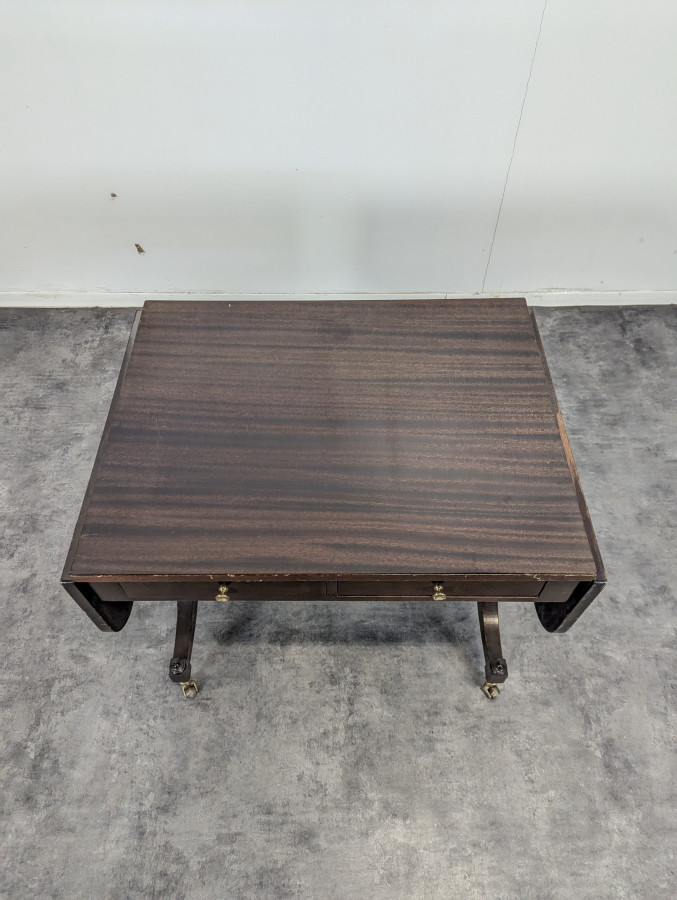Table basse à volet en Acajou de style Anglais