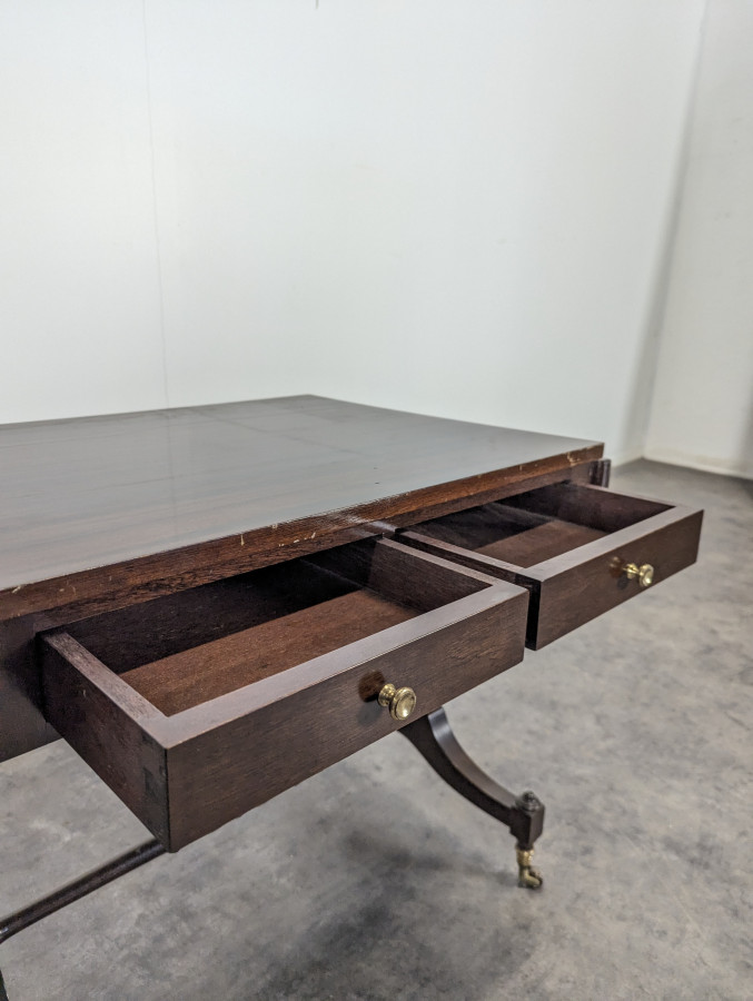 Table basse à volet en Acajou de style Anglais