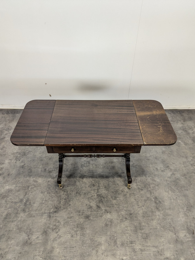 Table basse à volet en Acajou de style Anglais