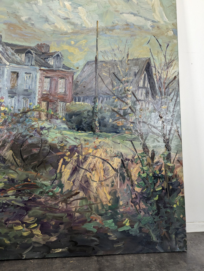 Grand Tableau d'un paysage Automnale à Orival de Jean Quéméré