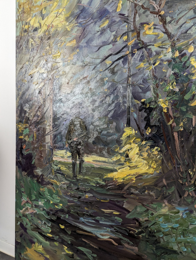Grand Tableau d'un paysage Automnale à Orival de Jean Quéméré