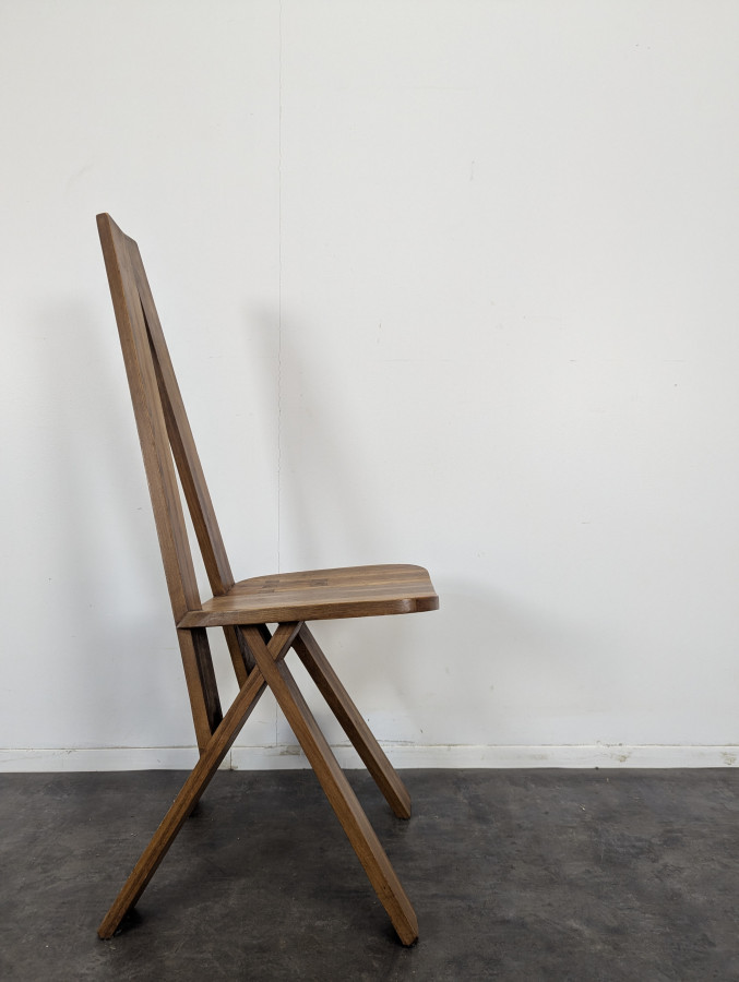Série de 4 chaises de Pierre Chapo modèle S45 en orme massif