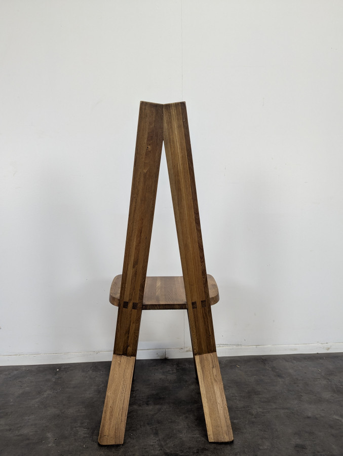 Série de 4 chaises de Pierre Chapo modèle S45 en orme massif