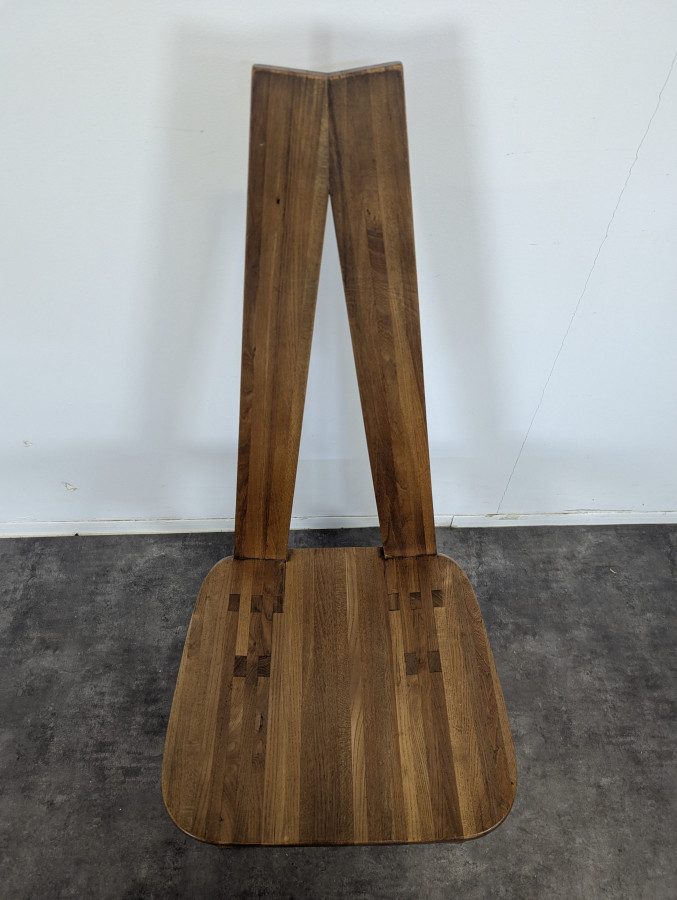 Série de 4 chaises de Pierre Chapo modèle S45 en orme massif