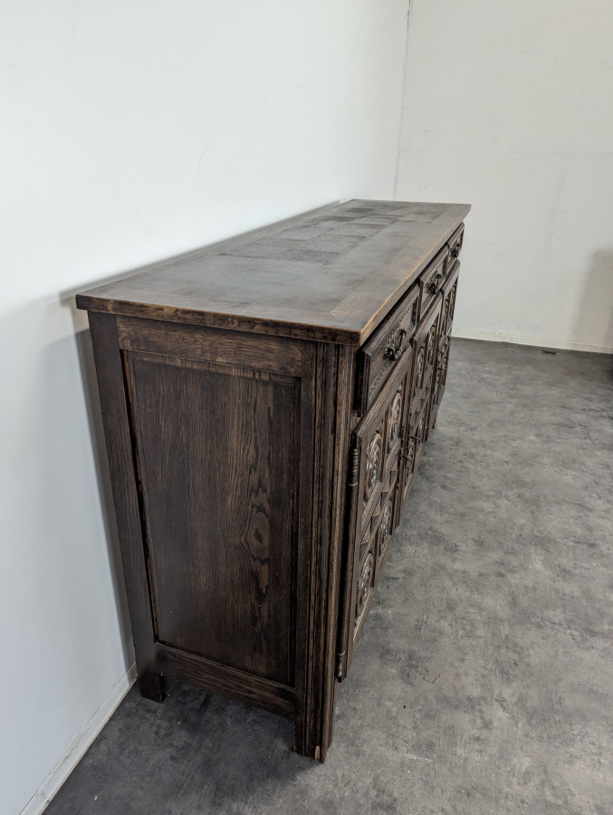 Buffet brutaliste en chêne DLG Dudouyt