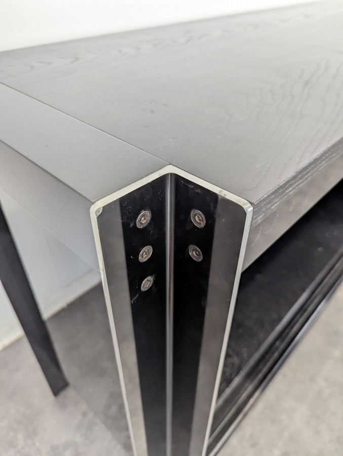 Enfilade en Aluminium et bois de Georges Frydman, Edition E.f.a