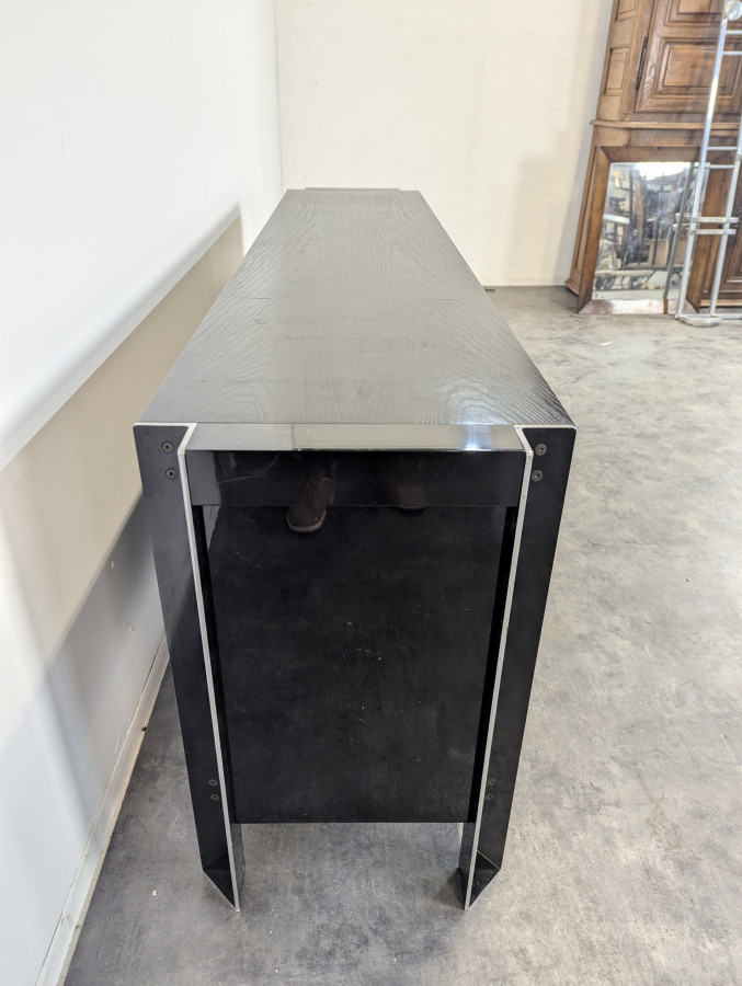 Enfilade en Aluminium et bois de Georges Frydman, Edition E.f.a