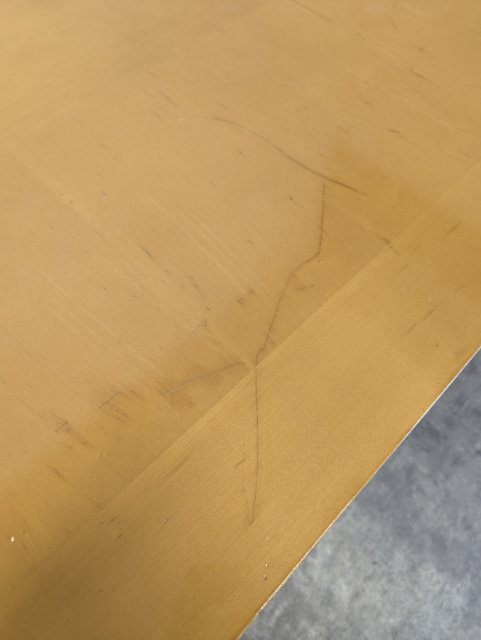 Table de conférence des années 80 en placage d'érable