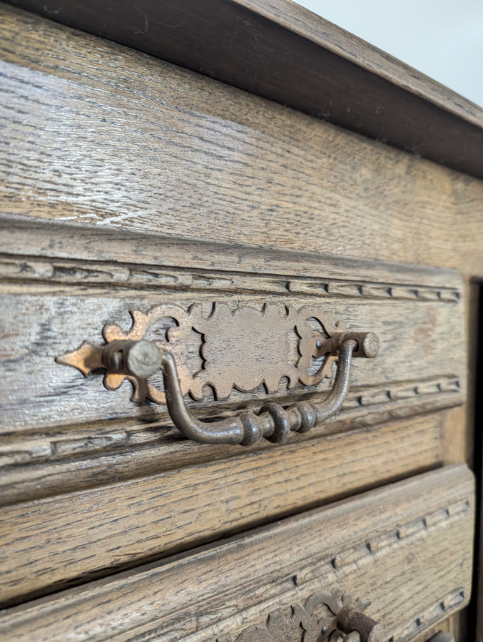 Buffet brutaliste en chêne DLG Dudouyt