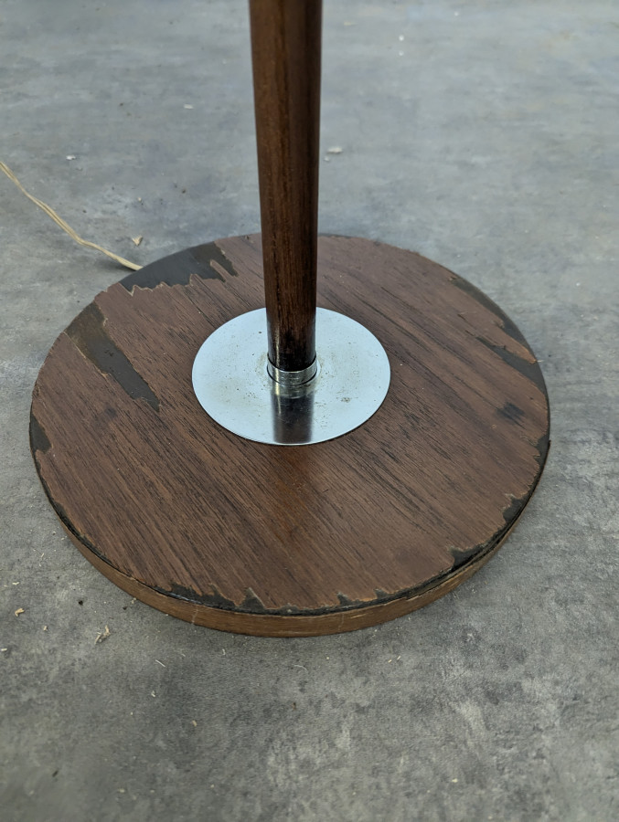 Lampadaire plaquage en Teck bois par Monix 1950s